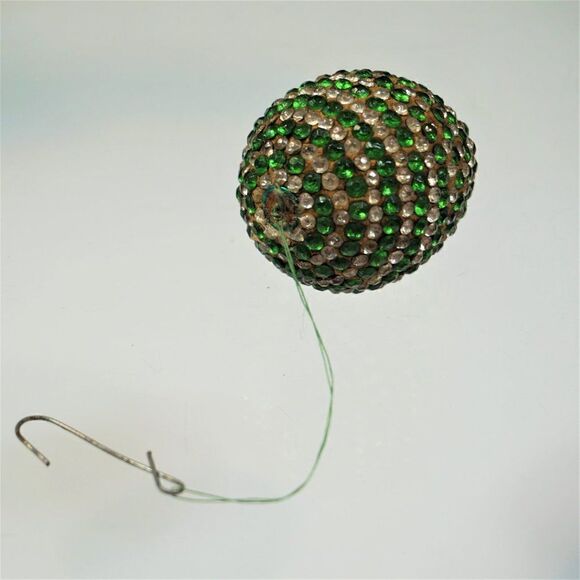 Christmas Ornament Sequined Jeweled Egg Vintage Tree Decoration - Picture 5 of 7